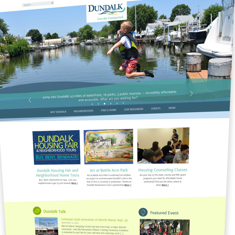 Dundalk website home page screenshot